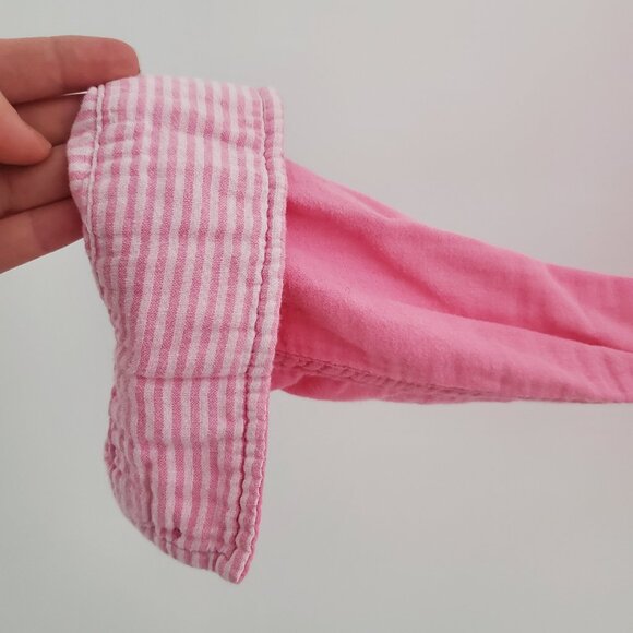 ABERCROMBIE & FITCH Women's Candy Pink Button Down Logo Shirt Striped Lining MED - Picture 8 of 10